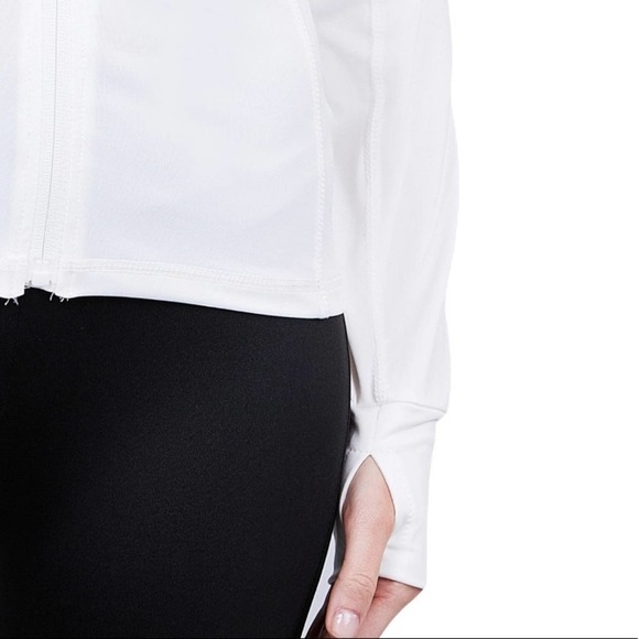 Active USA Boutique Off White Workout Full Zip Track Jacket - Picture 3 of 5